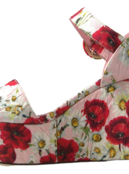 Dolce & Gabbana Multicolor floral print Wedges Floral Ankle Strap Sandals