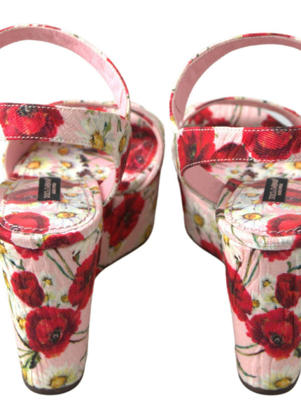 Dolce & Gabbana Multicolor floral print Wedges Floral Ankle Strap Sandals