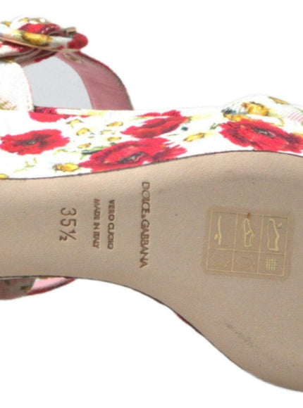 Dolce & Gabbana Multicolor floral print Wedges Floral Ankle Strap Sandals
