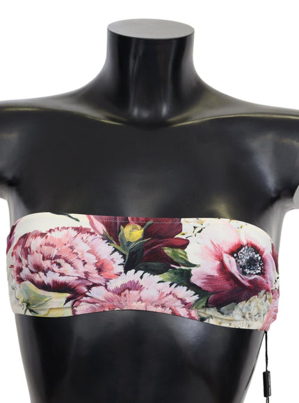 Dolce & Gabbana Multicolor Floral Print Women Beachwear Bikini Tops - Ellie Belle