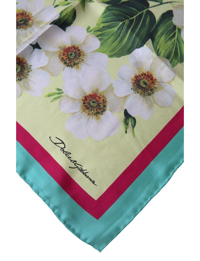 Dolce & Gabbana Multicolor Floral Silk Square Neck Wrap Scarf - Ellie Belle