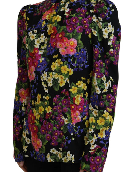 Dolce & Gabbana Multicolor Floral Silk Turtle Neck Sweater - Ellie Belle