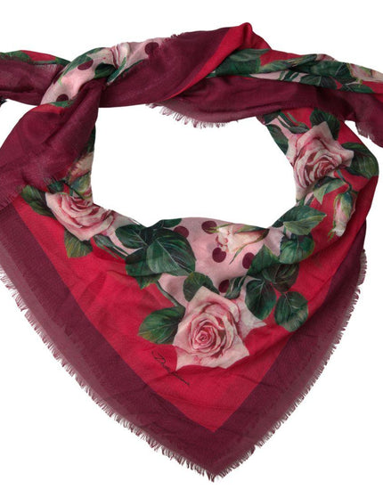 Dolce & Gabbana Multicolor Floral Square Shawl Wrap Scarf - Ellie Belle