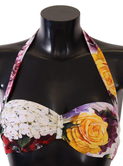 Dolce & Gabbana Multicolor Floral Swimsuit Bikini Top Swimwear - Ellie Belle