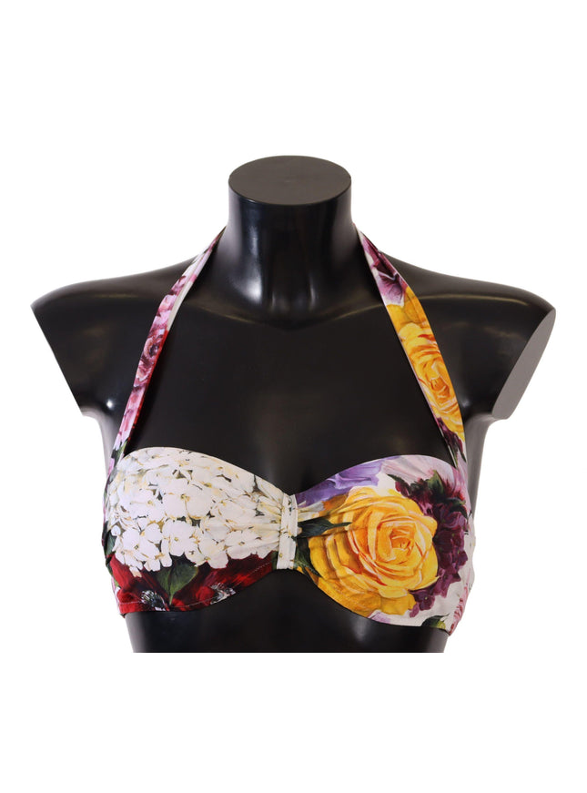 Dolce & Gabbana Multicolor Floral Swimsuit Bikini Top Swimwear - Ellie Belle