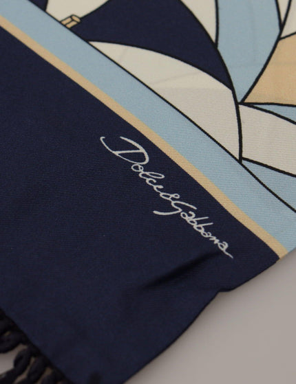 Dolce & Gabbana Multicolor Geometric Patterned DG Print Shawl Fringe Scarf - Ellie Belle