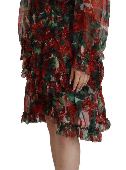 Dolce & Gabbana Multicolor Geranium A-line Knee Length Dress - Ellie Belle