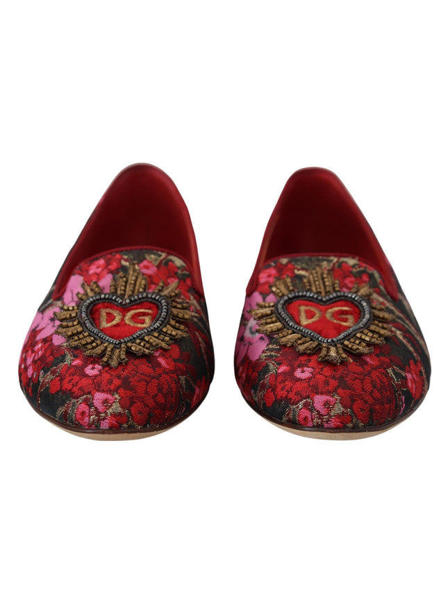 Dolce & Gabbana Multicolor Jacquard Sacred Heart Patch Slip On Shoes - Ellie Belle