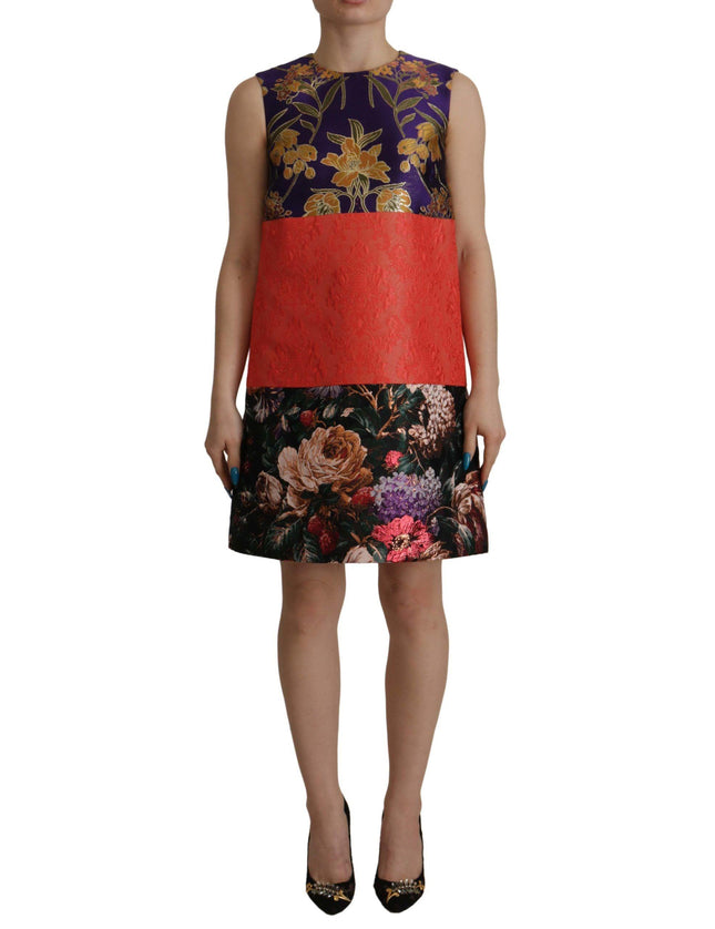 Dolce & Gabbana Multicolor Jacquard Shift Polyester Dress - Ellie Belle