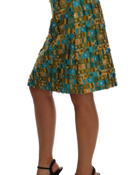 Dolce & Gabbana Multicolor Jacquard Straight Pencil Skirt - Ellie Belle