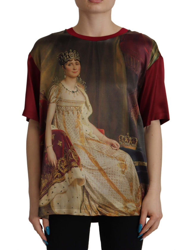 Dolce & Gabbana Multicolor Josephine Bonaparte Print Silk T-shirt - Ellie Belle