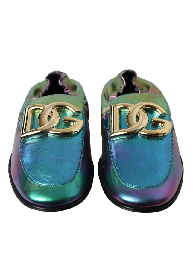 Dolce & Gabbana Multicolor Leather DG Logo Loafer Dress Shoes - Ellie Belle