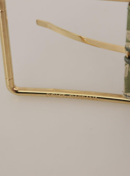 Dolce & Gabbana Multicolor Leather Embroidered Gold Metal Buckle Belt - Ellie Belle