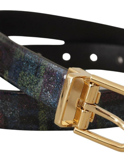Dolce & Gabbana Multicolor Leather Gold Tone Metal Vernice Belt - Ellie Belle