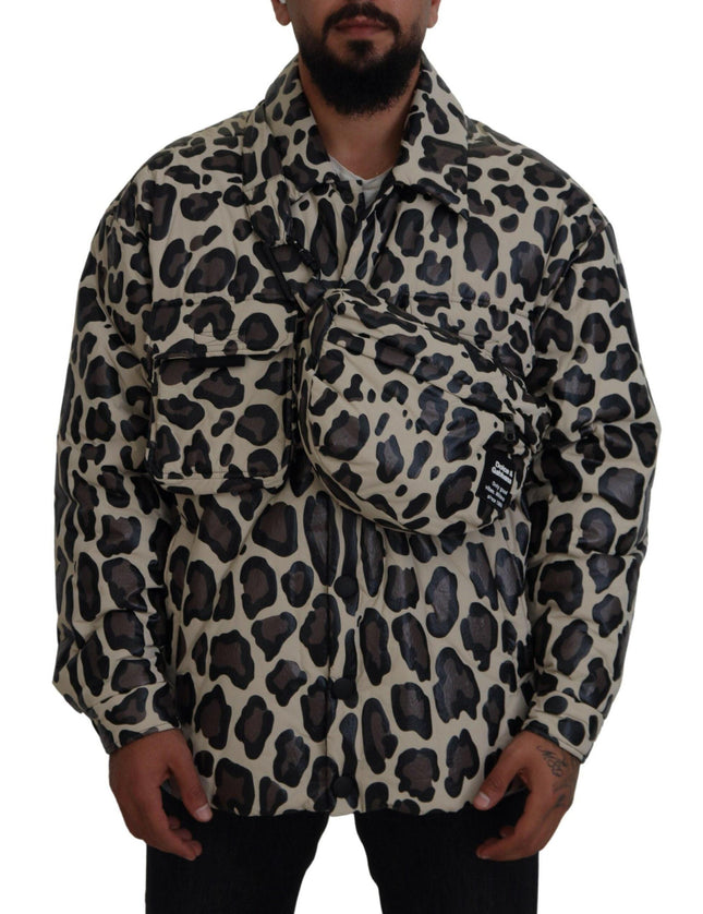 Dolce & Gabbana Multicolor Leopard Parka Coat Chest Bag Jacket 2 Piece - Ellie Belle