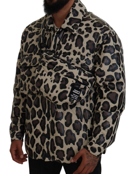 Dolce & Gabbana Multicolor Leopard Parka Coat Chest Bag Jacket 2 Piece - Ellie Belle
