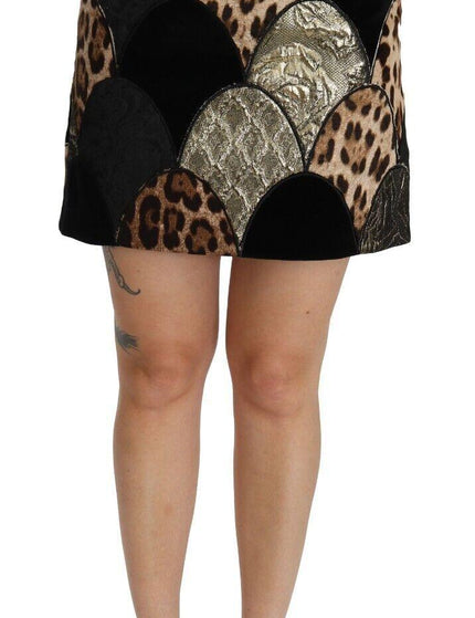 Dolce & Gabbana Multicolor Leopard Print High Waist Mini Skirt - Ellie Belle