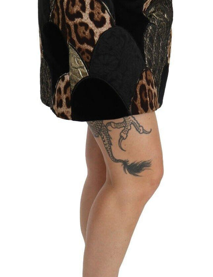 Dolce & Gabbana Multicolor Leopard Print High Waist Mini Skirt - Ellie Belle