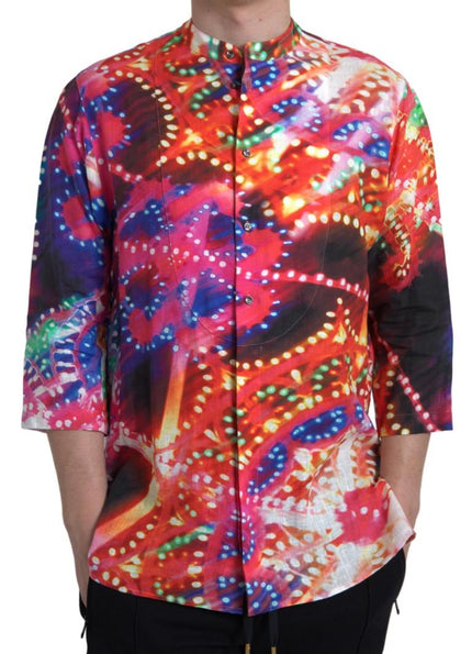Dolce & Gabbana Multicolor Luminarie Print Linen Shirt - Ellie Belle