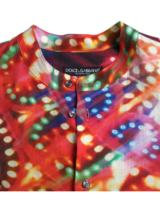 Dolce & Gabbana Multicolor Luminarie Print Linen Shirt - Ellie Belle