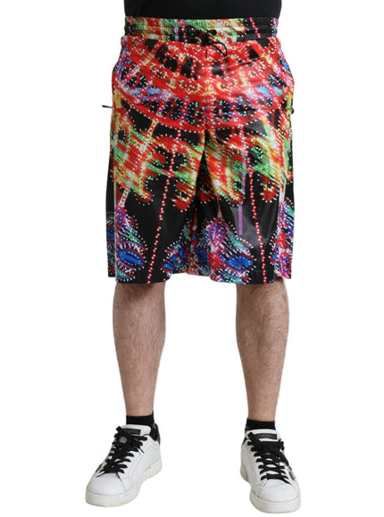 Dolce & Gabbana Multicolor Luminarie Print Men Bermuda Shorts