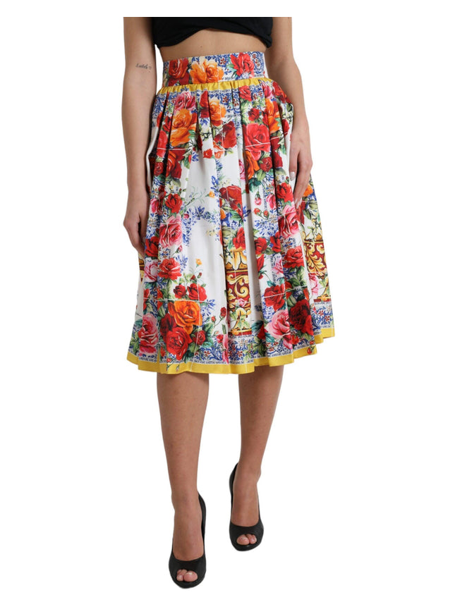 Dolce & Gabbana Multicolor Majolica High Waist A-line Skirt - Ellie Belle