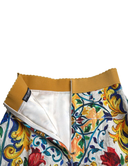 Dolce & Gabbana Multicolor Majolica High Waist Mini Skirt - Ellie Belle