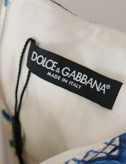Dolce & Gabbana Multicolor Majolica Jaquard Mini Floral Sheath Brocade Dress - Ellie Belle