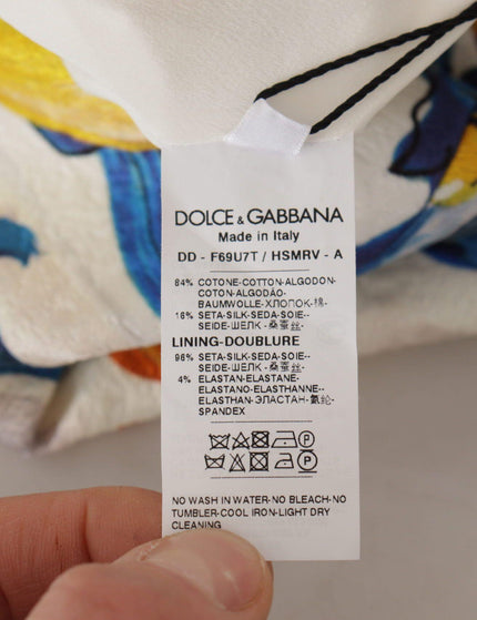Dolce & Gabbana Multicolor Majolica Jaquard Mini Floral Sheath Brocade Dress - Ellie Belle