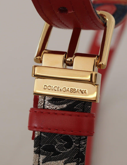 Dolce & Gabbana Multicolor Majolica Patchwork Gold Metal Buckle Belt - Ellie Belle