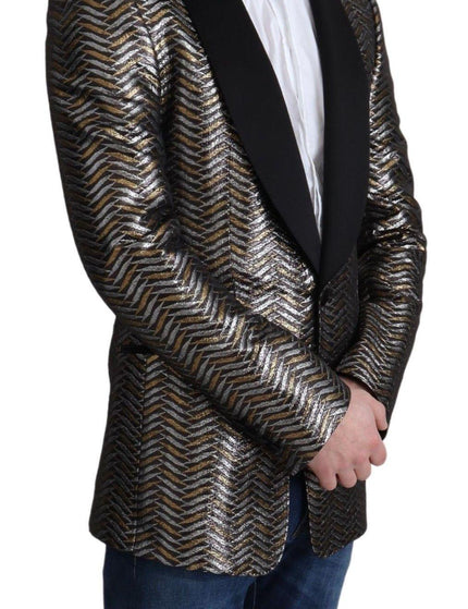 Dolce & Gabbana Multicolor Metallic Jacquard Polyester Blazer Jacket - Ellie Belle