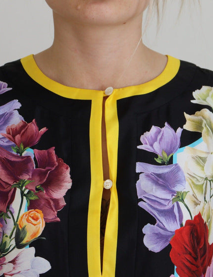 Dolce & Gabbana Multicolor Ortensia Silk Long Kaftan Dress - Ellie Belle
