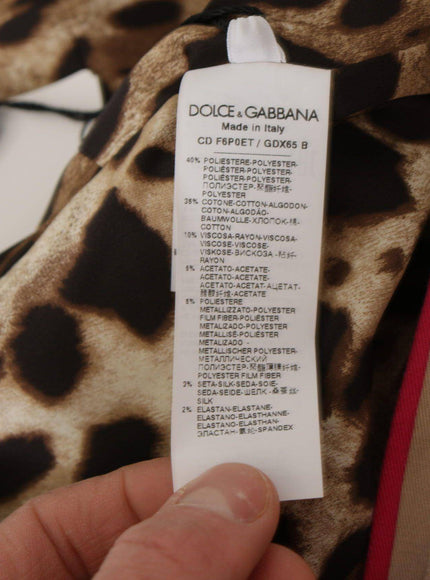 Dolce & Gabbana Multicolor Pachwork Floral Sheath Jaquard Mini Gown Dress