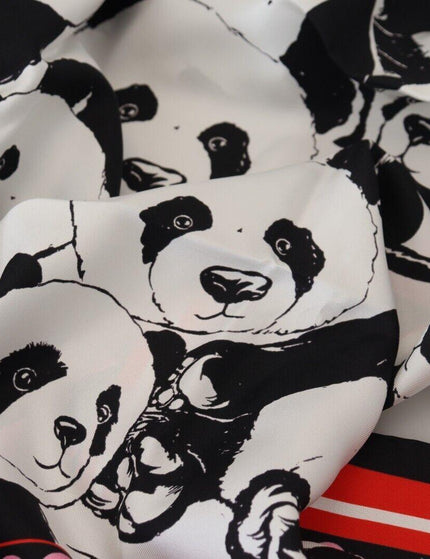 Dolce & Gabbana Multicolor Panda Print Silk Shawl Wrap Scarf - Ellie Belle