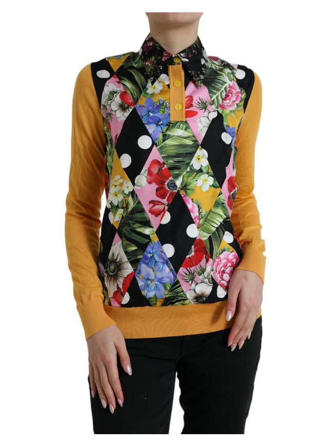 Dolce & Gabbana Multicolor Patchwork Cashmere Henley Sweater - Ellie Belle