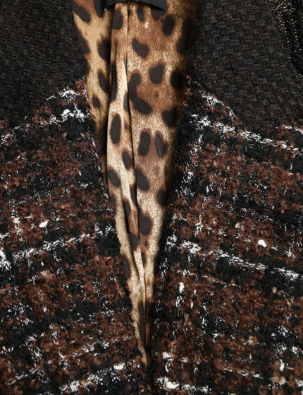 Dolce & Gabbana Multicolor Patchwork Chain Embellished Coat Jacket - Ellie Belle