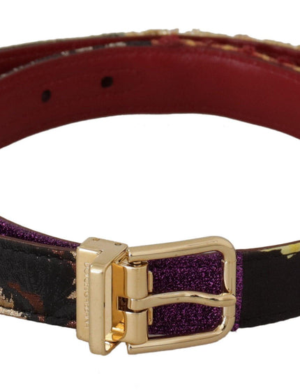 Dolce & Gabbana Multicolor Patchwork Leather Gold Metal Buckle Belt - Ellie Belle