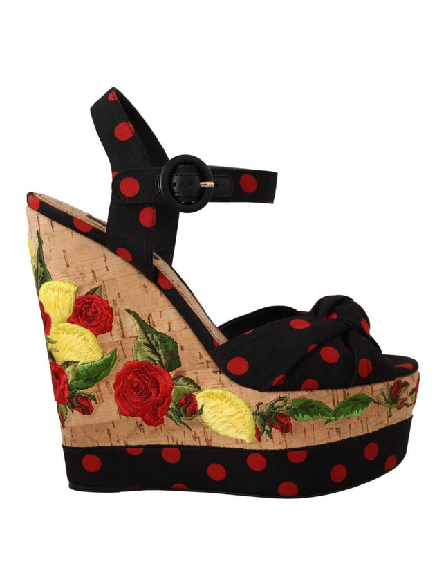 Dolce & Gabbana Multicolor Platform Wedges Sandals Charmeuse Shoes - Ellie Belle