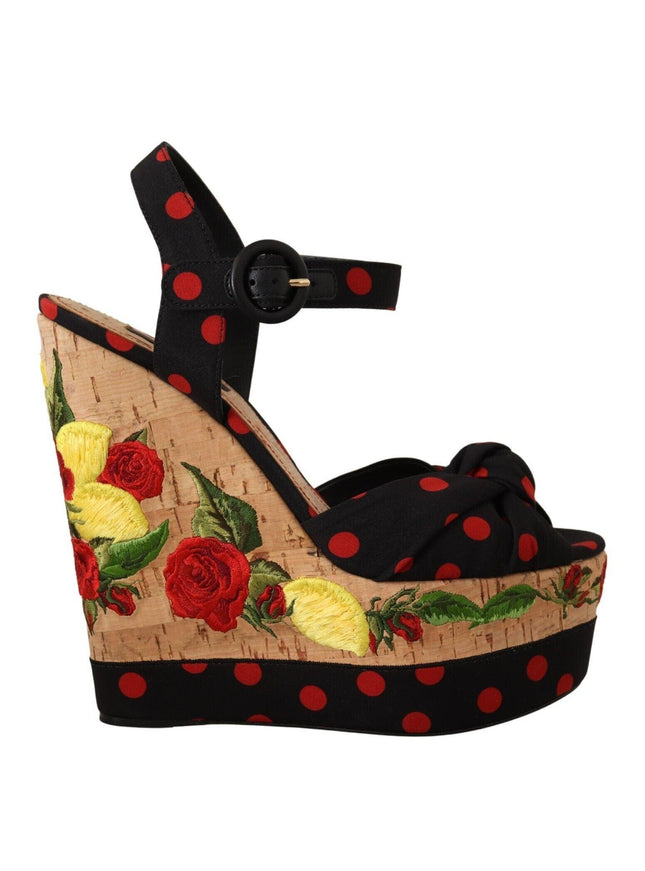 Dolce & Gabbana Multicolor Platform Wedges Sandals Charmeuse Shoes - Ellie Belle