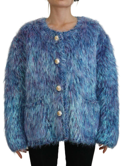 Dolce & Gabbana Multicolor Polyester Fringes Coat Jacket