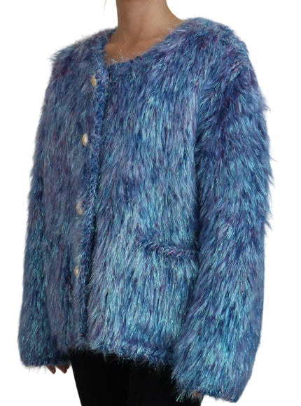 Dolce & Gabbana Multicolor Polyester Fringes Coat Jacket