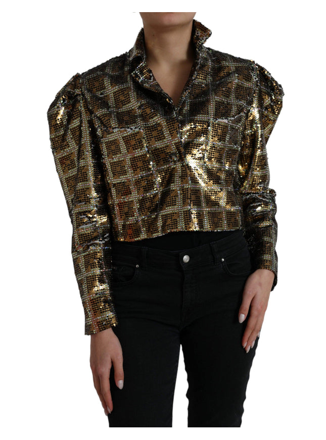 Dolce & Gabbana Multicolor Polyester Sequined Cropped Jacket - Ellie Belle