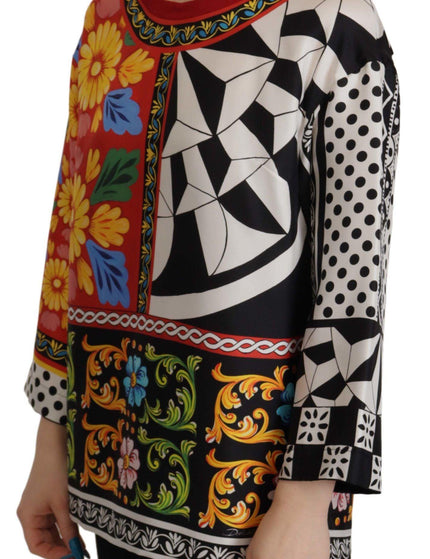 Dolce & Gabbana Multicolor Printed Baroque Loose Long Sleeve - Ellie Belle