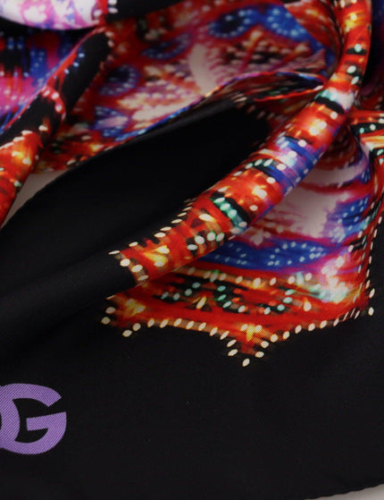 Dolce & Gabbana Multicolor Printed Silk Shawl Wrap Scarf - Ellie Belle