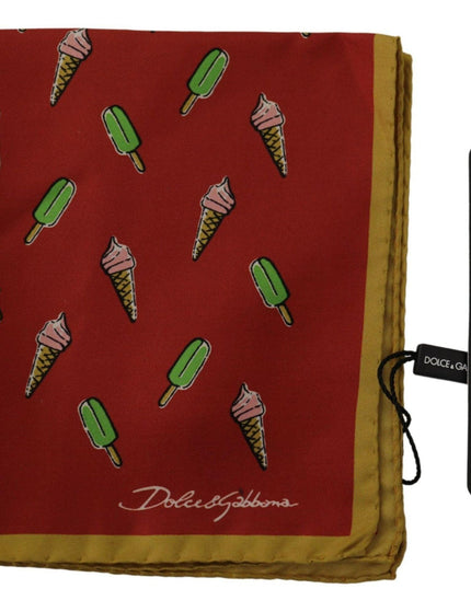 Dolce & Gabbana Multicolor Printed Square Mens Handkerchief Scarf - Ellie Belle