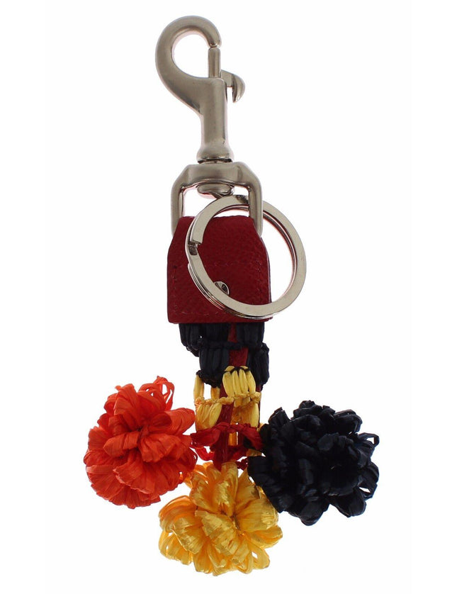Dolce & Gabbana Multicolor Raffia Leather Clasp Finder Chain Keyring - Ellie Belle