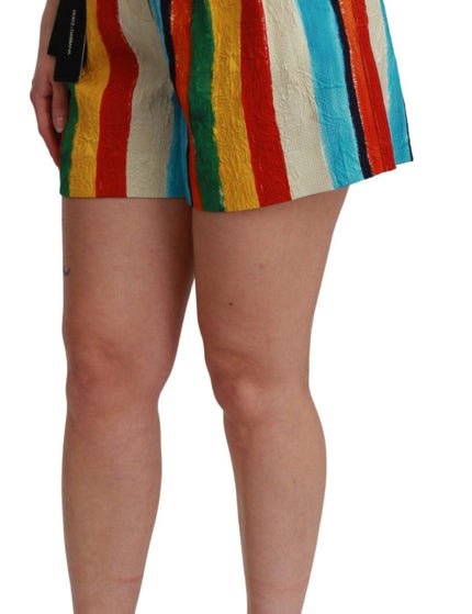 Dolce & Gabbana Multicolor Riga Pittorica Mini Shorts - Ellie Belle