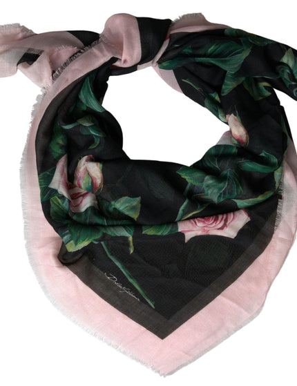 Dolce & Gabbana Multicolor Roses Square Shawl Wrap Scarf - Ellie Belle