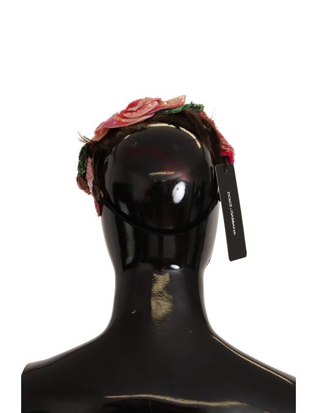 Dolce & Gabbana Multicolor Sequined Lurex Black Hair Headband - Ellie Belle