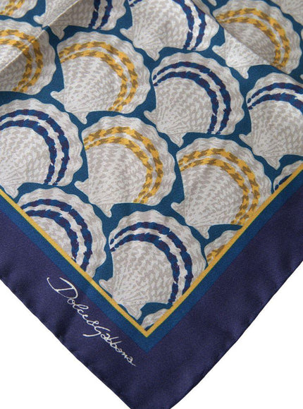 Dolce & Gabbana Multicolor Shell Silk Square Handkerchief Scarf - Ellie Belle